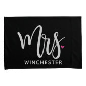 黒い氏 + 夫人(一流の)パーソナライズな枕カバー 枕カバー (正面右)