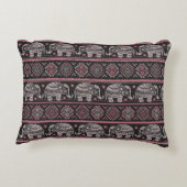 黒い民族象パターン アクセントクッション (裏面)