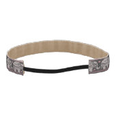 黒い民族象パターン アスレチックヘッドバンド (裏面)