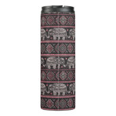 黒い民族象パターン タンブラー (裏面)