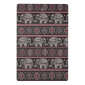 黒い民族象パターン ミニクリップボード (裏面)