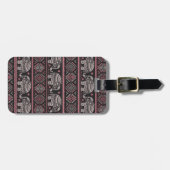 黒い民族象パターン ラゲッジタグ (正面横)