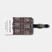 黒い民族象パターン ラゲッジタグ (裏面横)