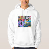 黒い気球のフード付きスウェットシャツ パーカ (正面)