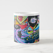 黒い気球 ジャンボコーヒーマグカップ (正面)