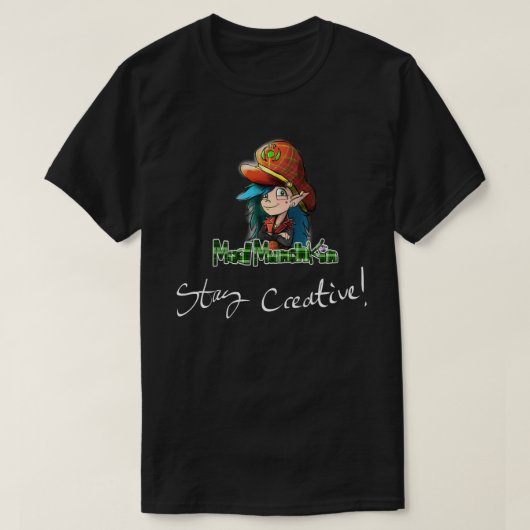 黒い気違いのMunchkinの滞在のクリエイティブのワイシャツ Tシャツ (デザイン正面)