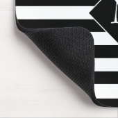 黒い水平ストライプ文字（中央が白） マウスパッド (コーナー)