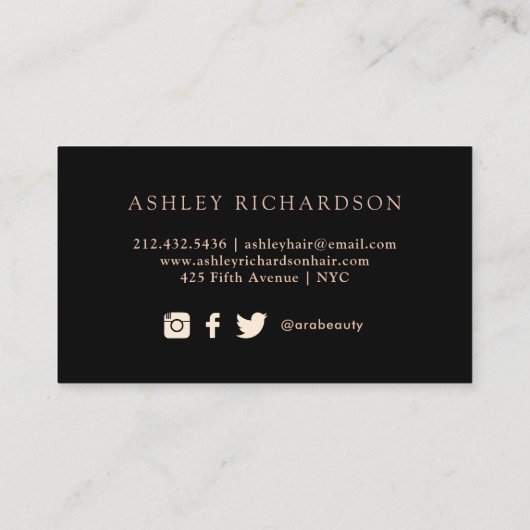 黒い水彩画およびのどのばら色の陸軍少佐の階級章 名刺 (裏面)