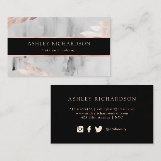 黒い水彩画およびのどのばら色の陸軍少佐の階級章 名刺 (正面/裏面)