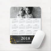 黒い水彩画および金ゴールド2018のカレンダー|の写真 マウスパッド (マウス)