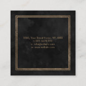 黒い水彩画の人生のの金木 スクエア名刺 (裏面)