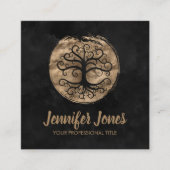 黒い水彩画の人生のの金木 スクエア名刺 (正面)