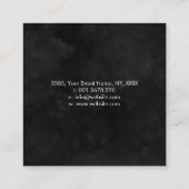 黒い水彩画の白生命の樹 スクエア名刺 (裏面)
