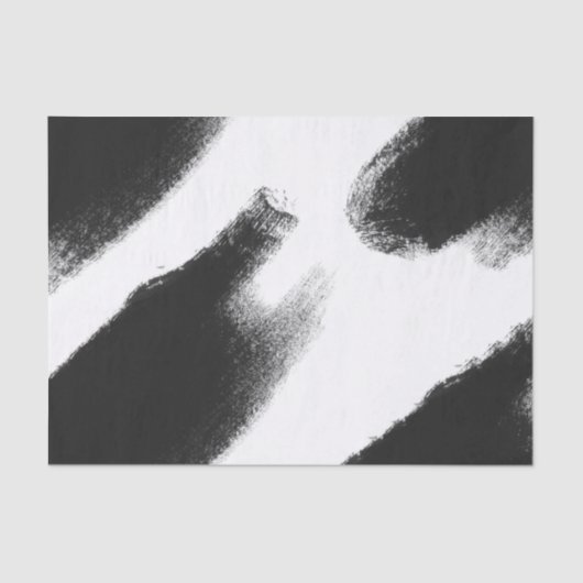 黒い水彩画の縞の抽象芸術 薄葉紙 (正面)