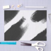 黒い水彩画の縞の抽象芸術 薄葉紙 (クラフト)