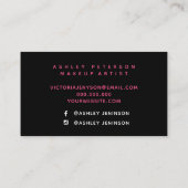 黒い水彩画のbrushtrokesの化粧のタイポグラフィ 名刺 (裏面)