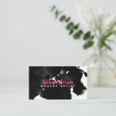 黒い水彩画のbrushtrokesの化粧のタイポグラフィ 名刺 (スタンド正面)