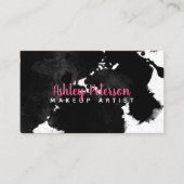 黒い水彩画のbrushtrokesの化粧のタイポグラフィ 名刺 (正面)