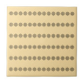 黒い水玉スクリーンの円 横並び模様 タイル (正面)
