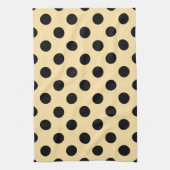 黒い水玉模様が黄色淡い色のに キッチンタオル (縦)
