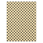 黒い水玉模様が黄色淡い色のに テーブルクロス (正面)