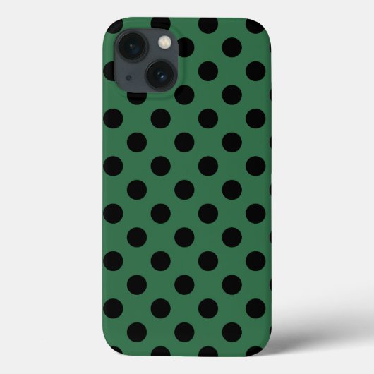 黒い水玉模様のケリーグリーンCase-Mate iPhone c Case-Mate iPhoneケース (裏面)