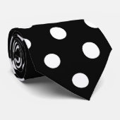 黒い水玉模様のタイ ネクタイ (ロール)