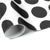 黒い水玉模様の包装紙 ラッピングペーパー (ロールコーナー)