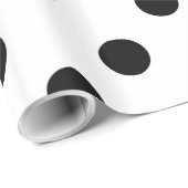 黒い水玉模様の包装紙 ラッピングペーパー (ロールコーナー)