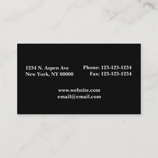 黒い水玉模様の名刺 名刺 (裏面)