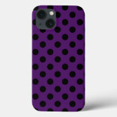 黒い水玉模様の梅の紫ケースメイトiPhone c Case-Mate iPhoneケース (裏面)