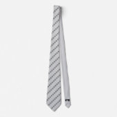 黒い水玉模様の画面の円のパターン(灰色) ネクタイ (正面)