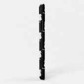 黒い水玉模様の背景に白猫 Case-Mate iPhoneケース (裏面/右)