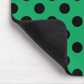 黒い水玉模様を新緑に マウスパッド (コーナー)