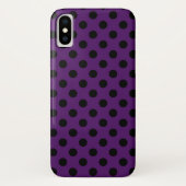黒い水玉模様を梅の紫 Case-Mate iPhoneケース (裏面)