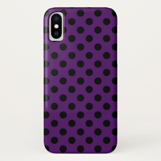黒い水玉模様を梅の紫 Case-Mate iPhoneケース (裏面)