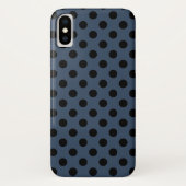 黒い水玉模様を灰色の青で Case-Mate iPhoneケース (裏面)