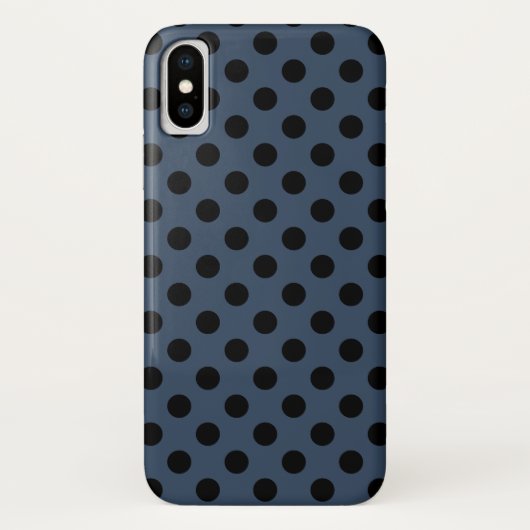 黒い水玉模様を灰色の青で Case-Mate iPhoneケース (裏面)
