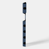 黒い水玉模様を灰色の青で iPhoneケース (右側面)