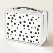 黒い水玉模様を白い弁当箱に メタルランチボックス (裏面)