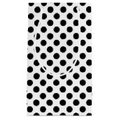 黒い水玉模様を白に スモールペーパーバッグ (正面)