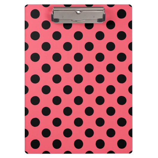 黒い水玉模様オンサンゴ クリップボード (正面)