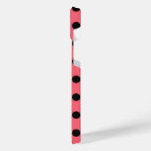 黒い水玉模様オンサンゴ iPhoneケース (左側面)