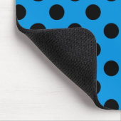 黒い水玉模様オンスカイブルー マウスパッド (コーナー)