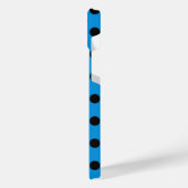 黒い水玉模様オンスカイブルー iPhoneケース (左側面)