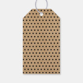 黒い水玉模様オンフェイクブラウンクラフト紙テクスチャ ギフトタグ (裏面)