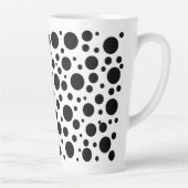 黒い水玉模様オンホワイト | カフェラテマグ (右)