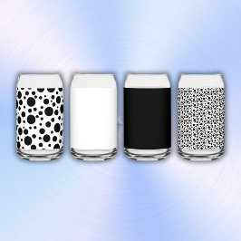 黒い水玉模様オンホワイト | ガラス缶