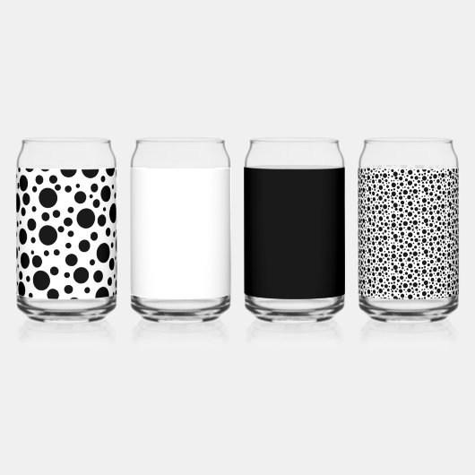 黒い水玉模様オンホワイト | ガラス缶 (裏面)