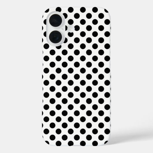 黒い水玉模様オンホワイト Case-Mate iPhoneケース (裏面)